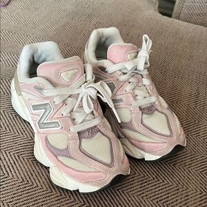 New Balance 9060 Kids' Light Pink and White Sneakers